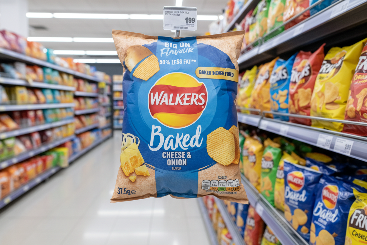 32 x Walkers Oven Baked Cheese & Onion 37.5Gm