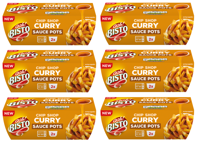 6 X Bisto Chip Shop Curry Pots 90G