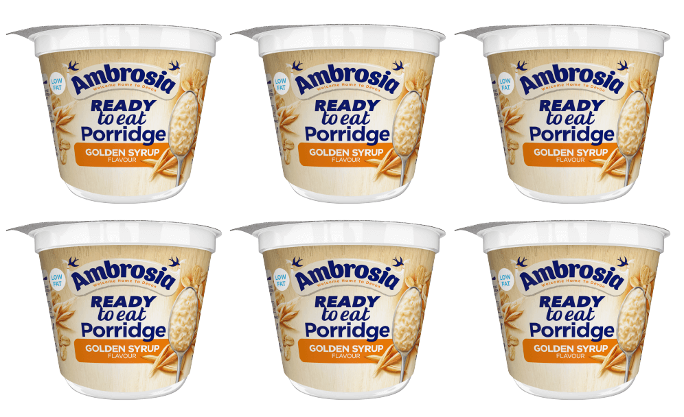 6 x Ambrosia Ready To Eat Golden Syrup Porridge 210G