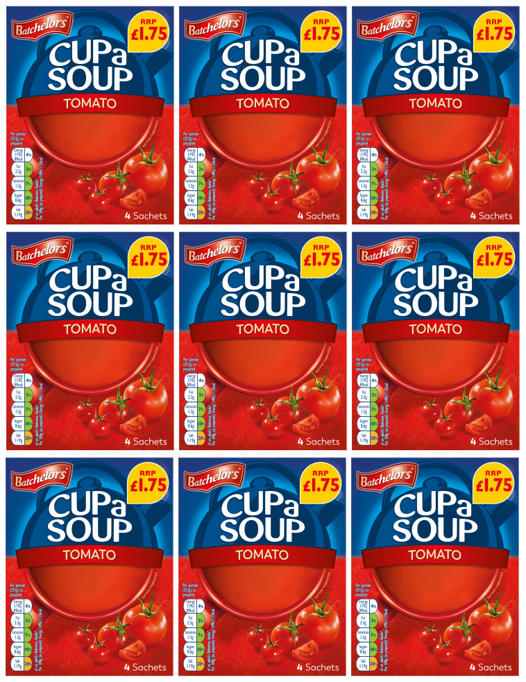 9 x Batchelors Cup A Soup Tomato Fl 1.75 93G