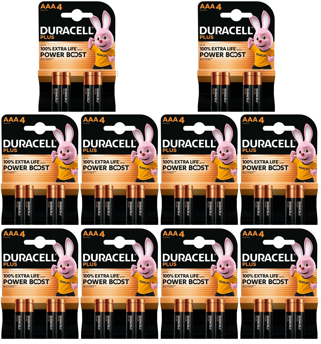 10 x Duracell Power Boost Aaa - 4 PACK