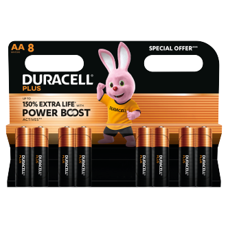 12 x Duracell Batteries Power Boost Aa  - 8 PACK