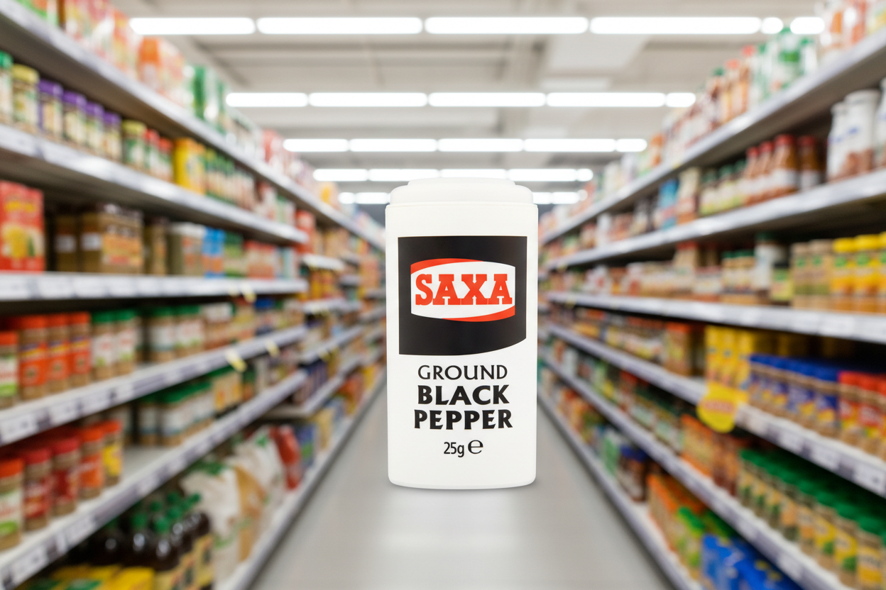 12 x Saxa Ground Black Pepper 25Gm