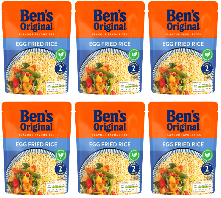 6 x Bens Original Egg Fried Microwave Rice 250G