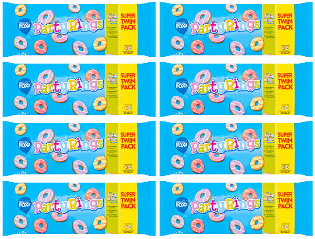 8 x Foxs Party Rings Twin Pack 250Gm