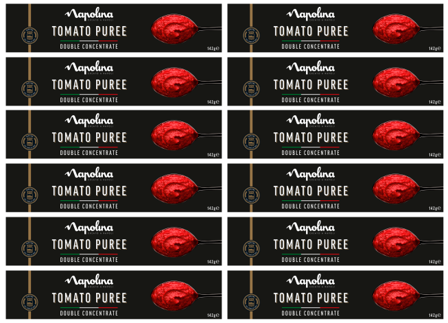 12 x Napolina - Tomato Puree Tubes 142Gm