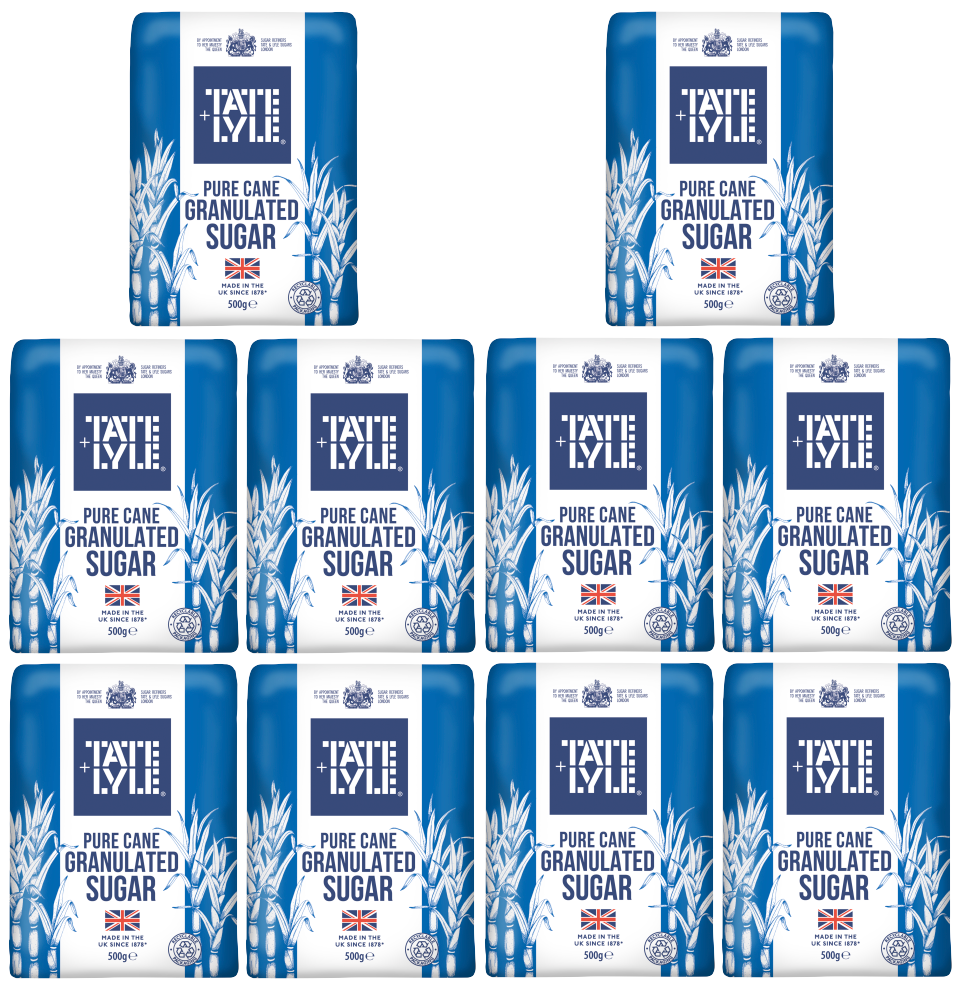 10 x Tate & Lyle Granulated Pure Cane Sugar - 500G