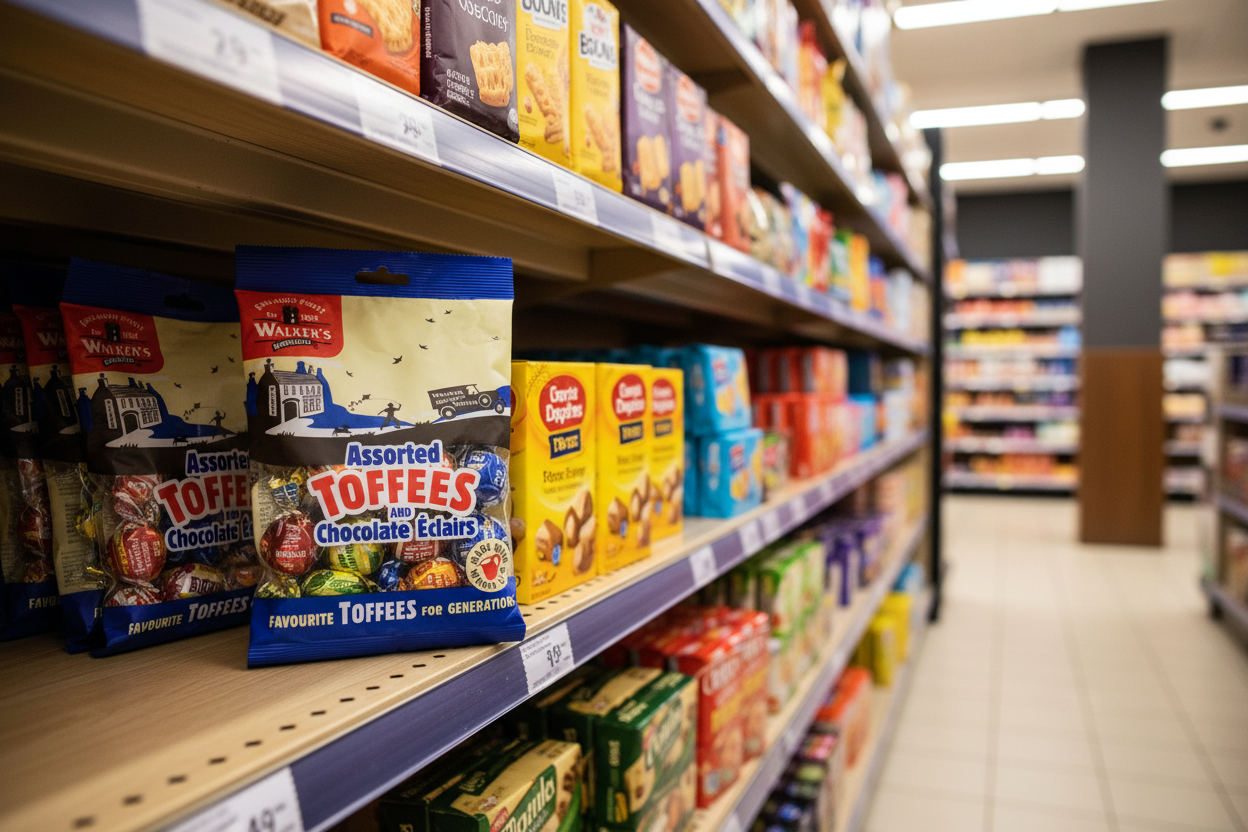 12 x Walkers Assorted Toffees & Chocolate Eclairs 150Gm