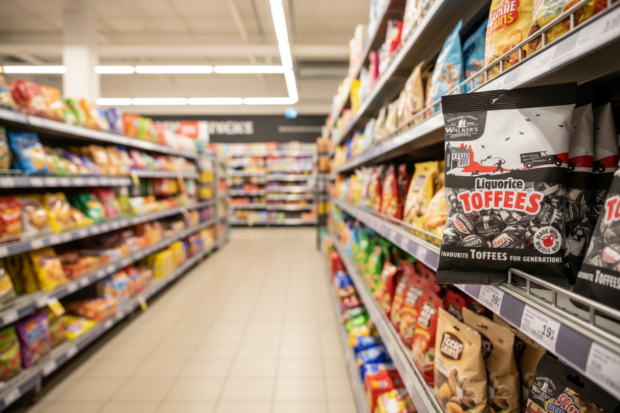 12 x Walkers Liquorice Toffees 150Gm