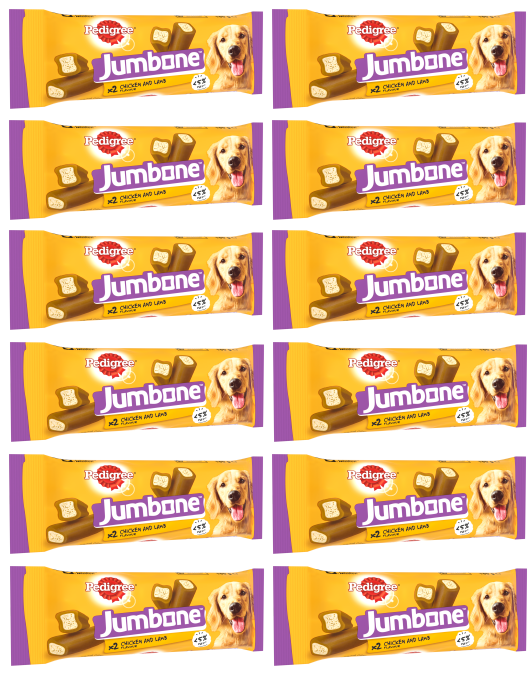 12 x Pedigree Jumbone Med Chicken & Lamb 2 Chews 180Gm