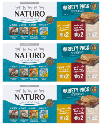 3 X Naturo Adult 400G Variety 6 Pk X 400G