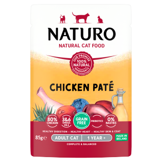 12 x Naturo Cat Pouch Chicken Pate - 85GM