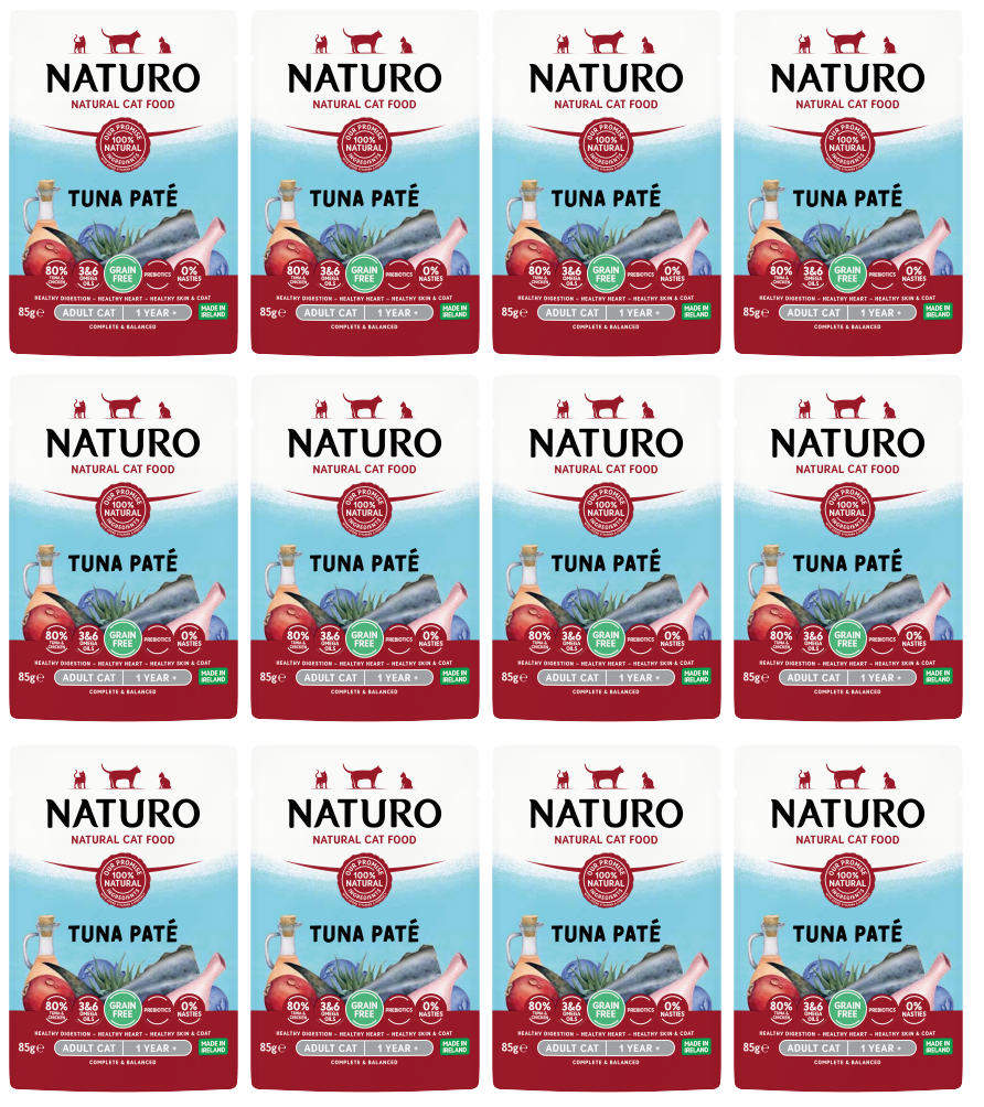 12 x Naturo Cat Pouch Turkey Pate  - 85GM