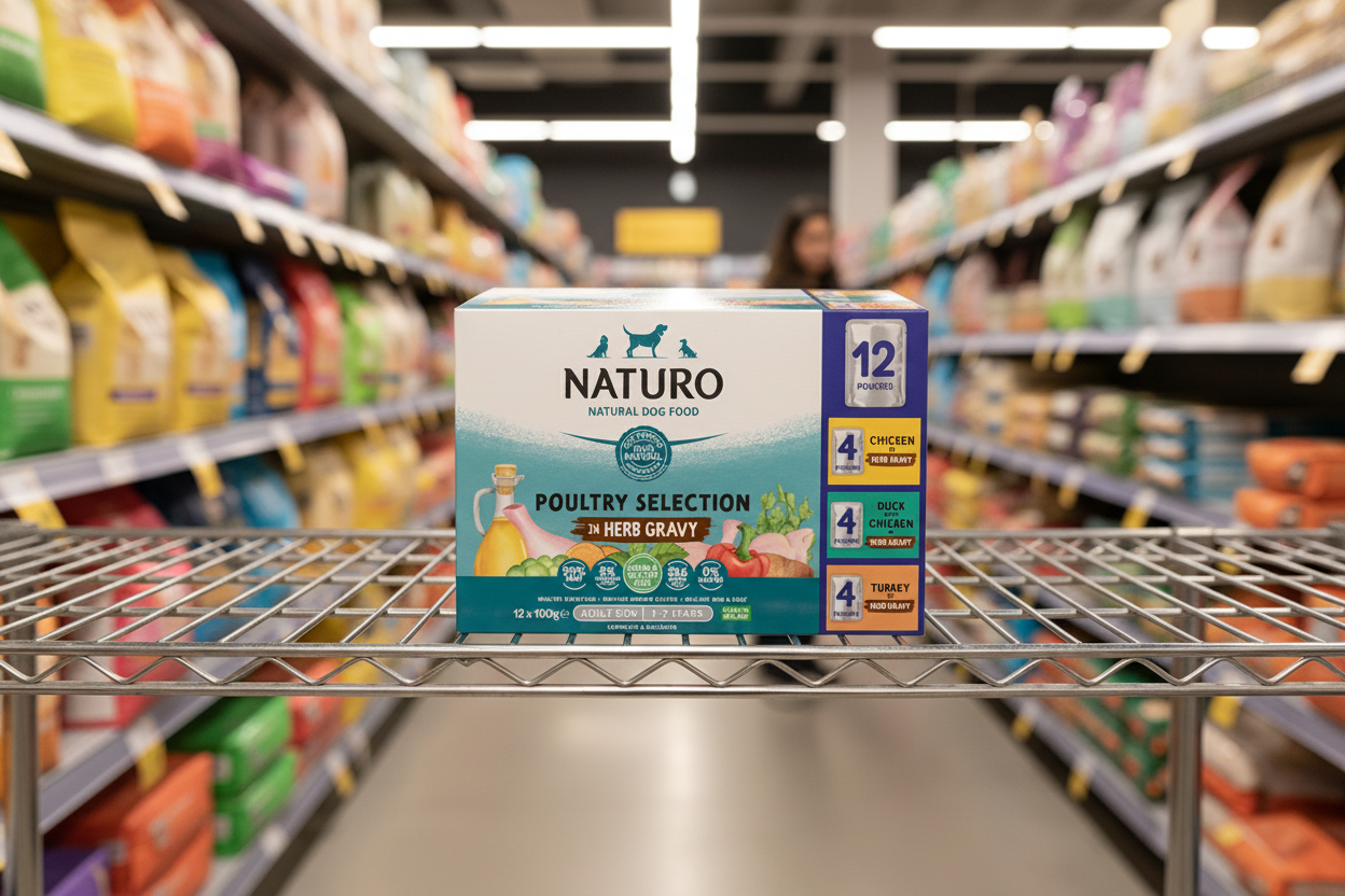 4 x Naturo Adult Dog Pouch Selection Gravy 12 Pack - 12X100GM