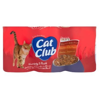 8 x Cat Club Chunks Gravy Variety 3 Pack - 3X400GM