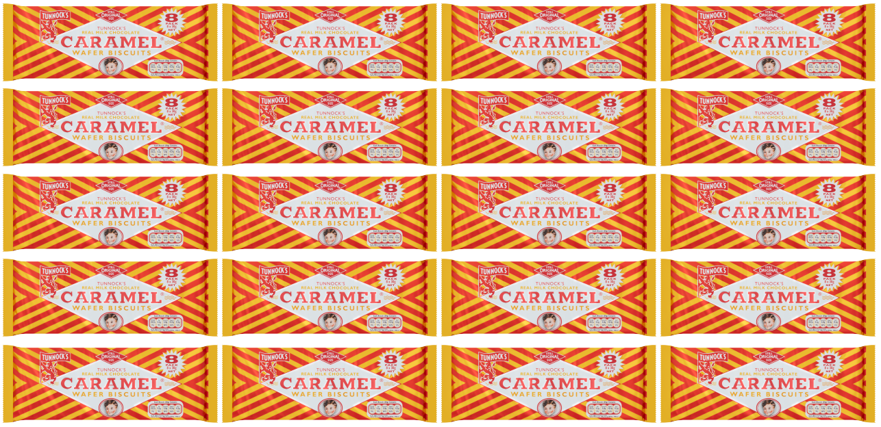 20 x Tunnocks Caramel Wafers 8'S 8