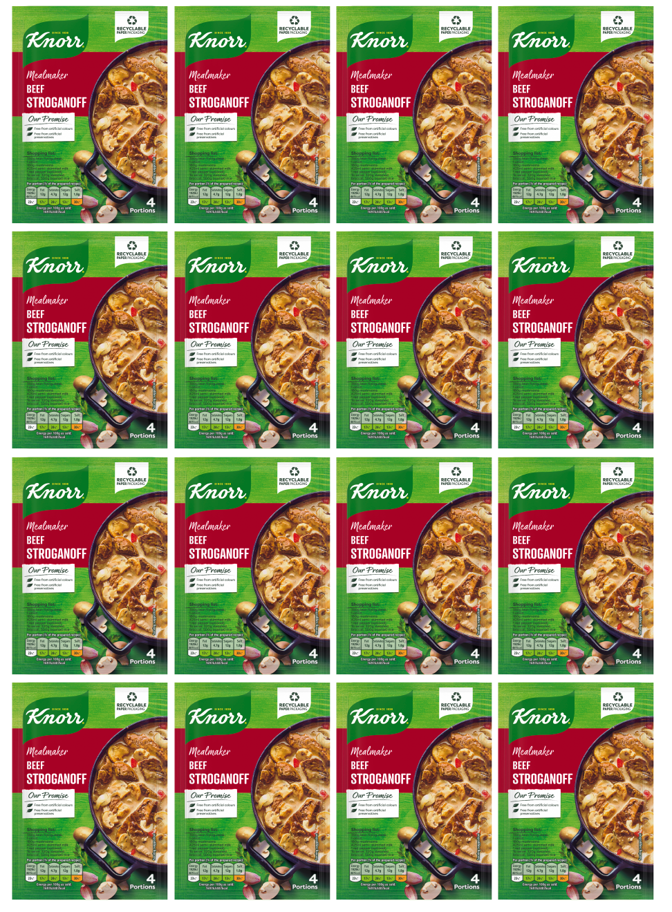 16 x Knorr Mealmaker Beef Stroganoff Sachet 50Gm