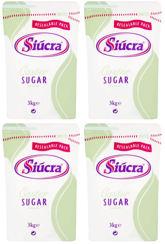 4 x Siúcra Caster Sugar 3Kg