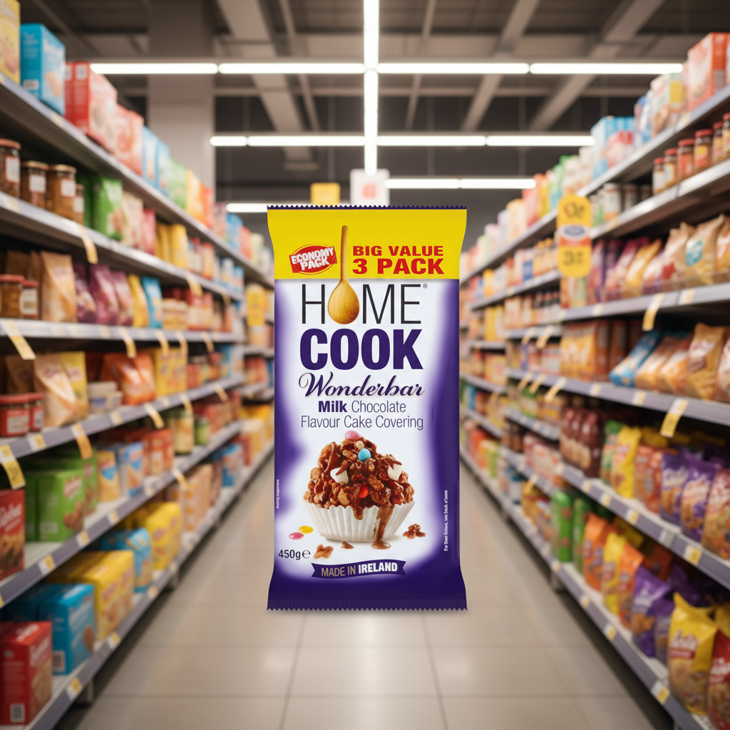 6 x Homecook Wonderbar Milk Choc  3 Pack - 450G