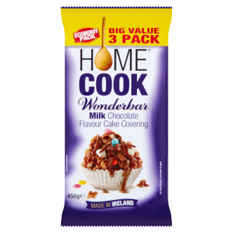 6 x Homecook Wonderbar Milk Choc  3 Pack - 450G