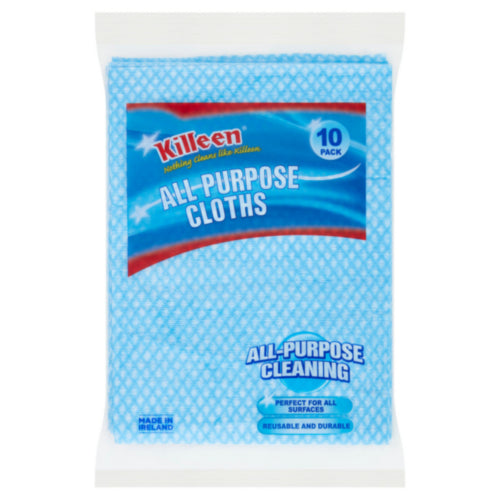 10 x Killeen All Purpose Cloths  - 10 PACK