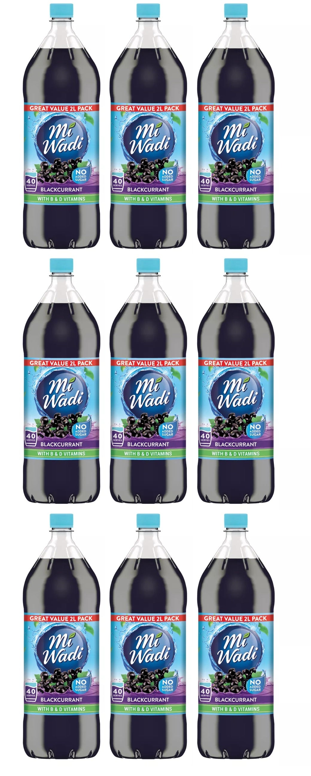 9 x Mi Wadi Blackcurrant 2L