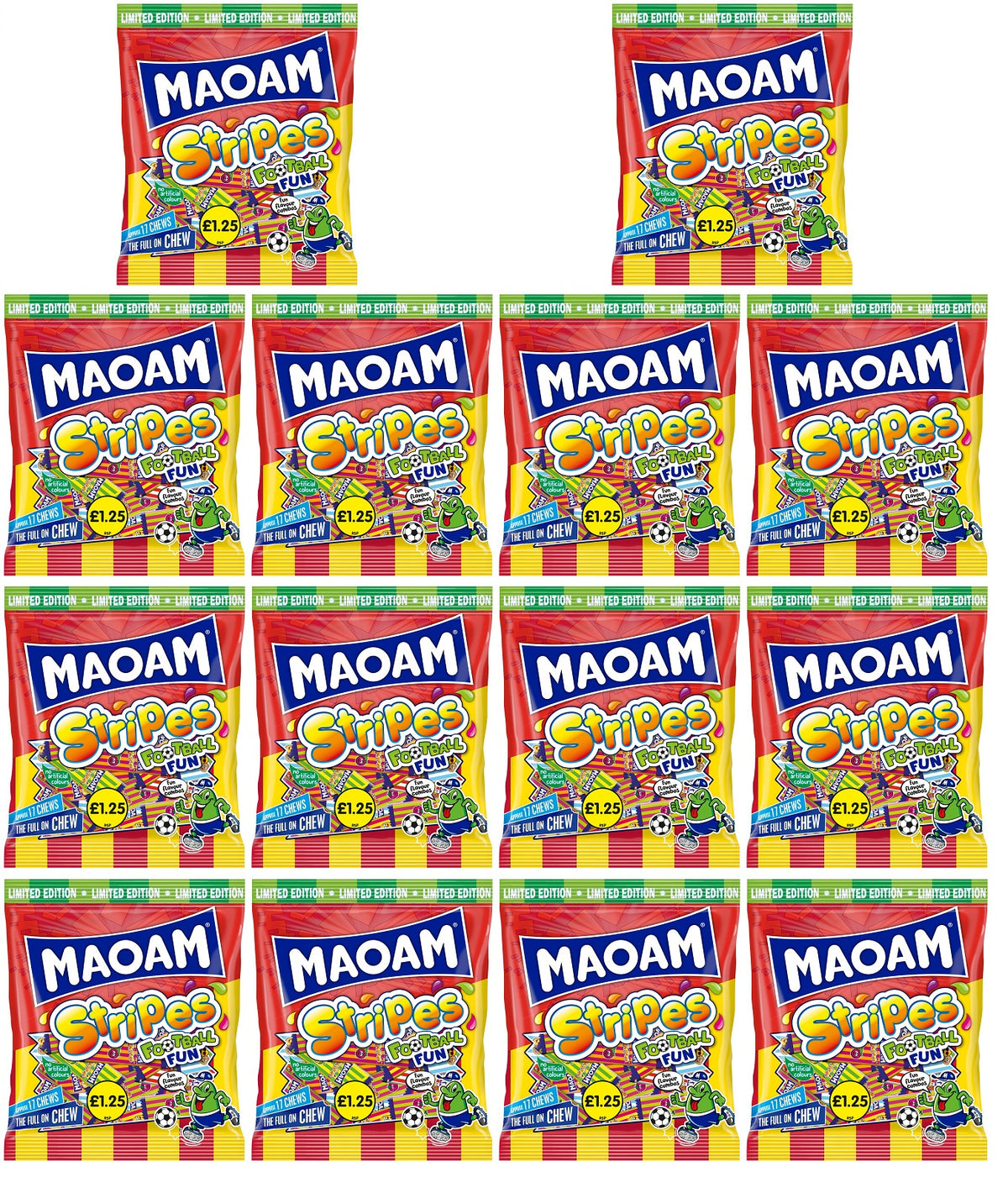 14 X Haribo Maoam Stripes Football Fun - 140Gm