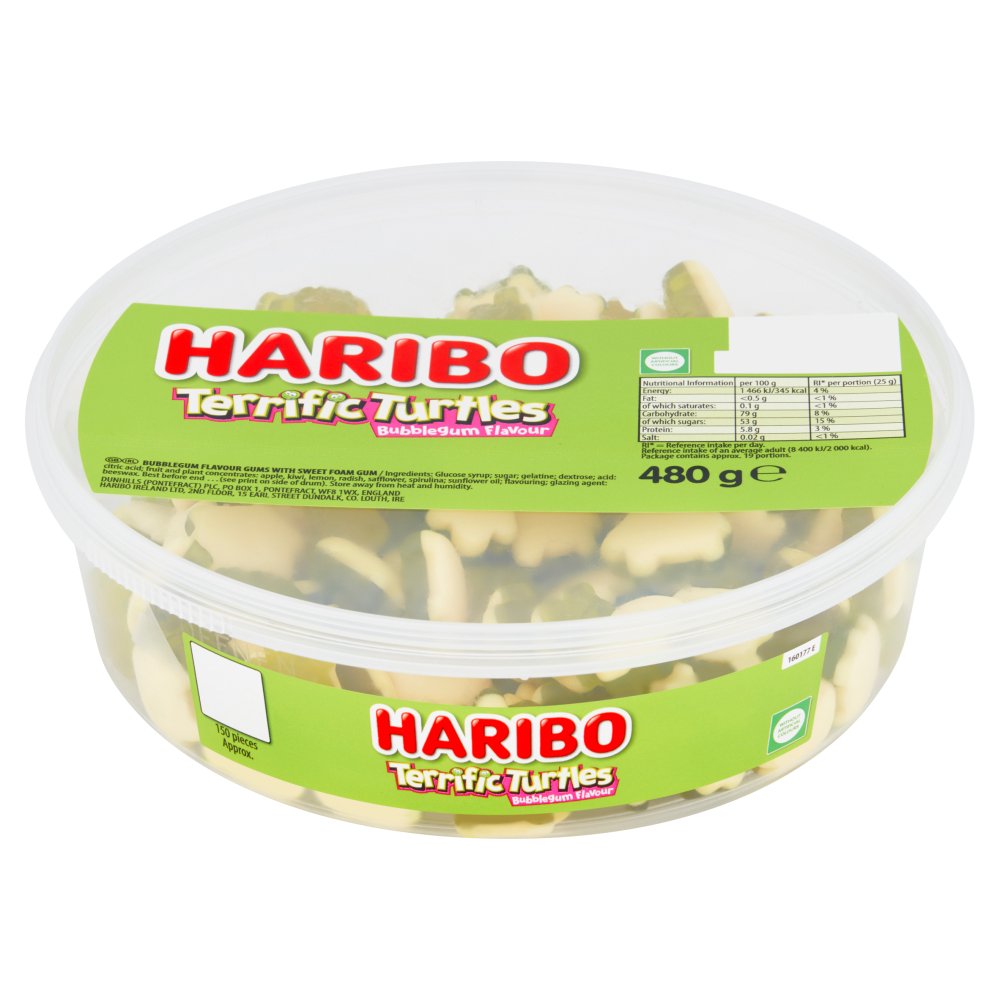 8 x Haribo Terrific Turtles Bubblegum Flavour 480G