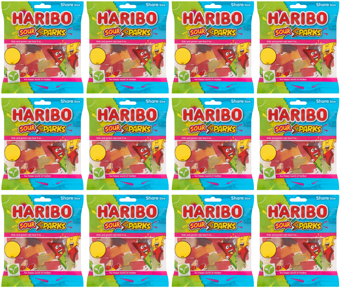 12 x Haribo Sour Sparks - 140GM