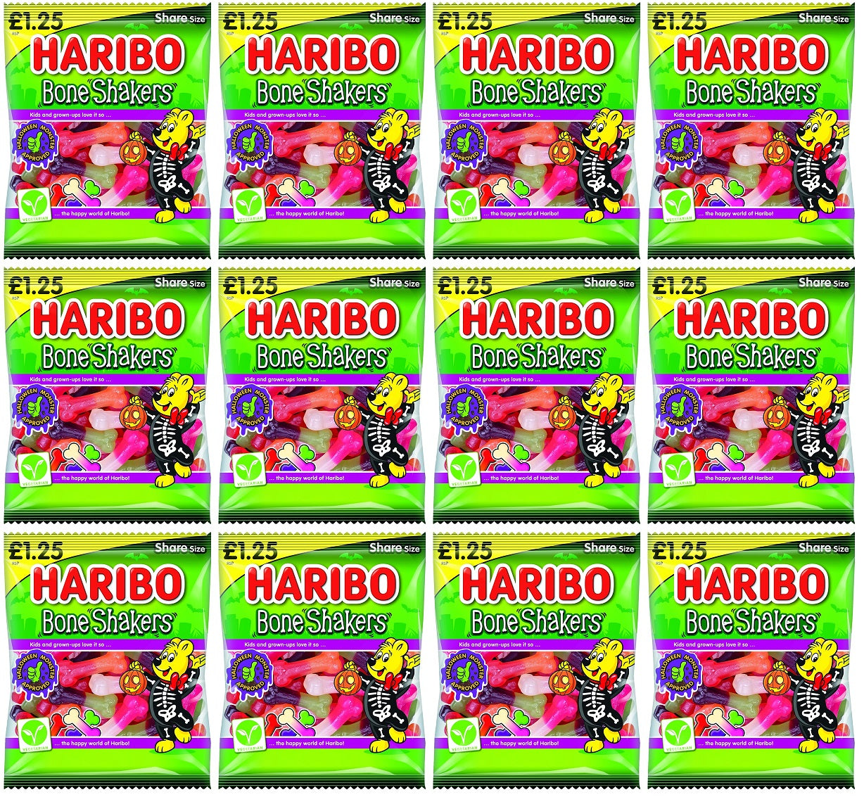 12 x Haribo Bone Shakers Bag - 140GM