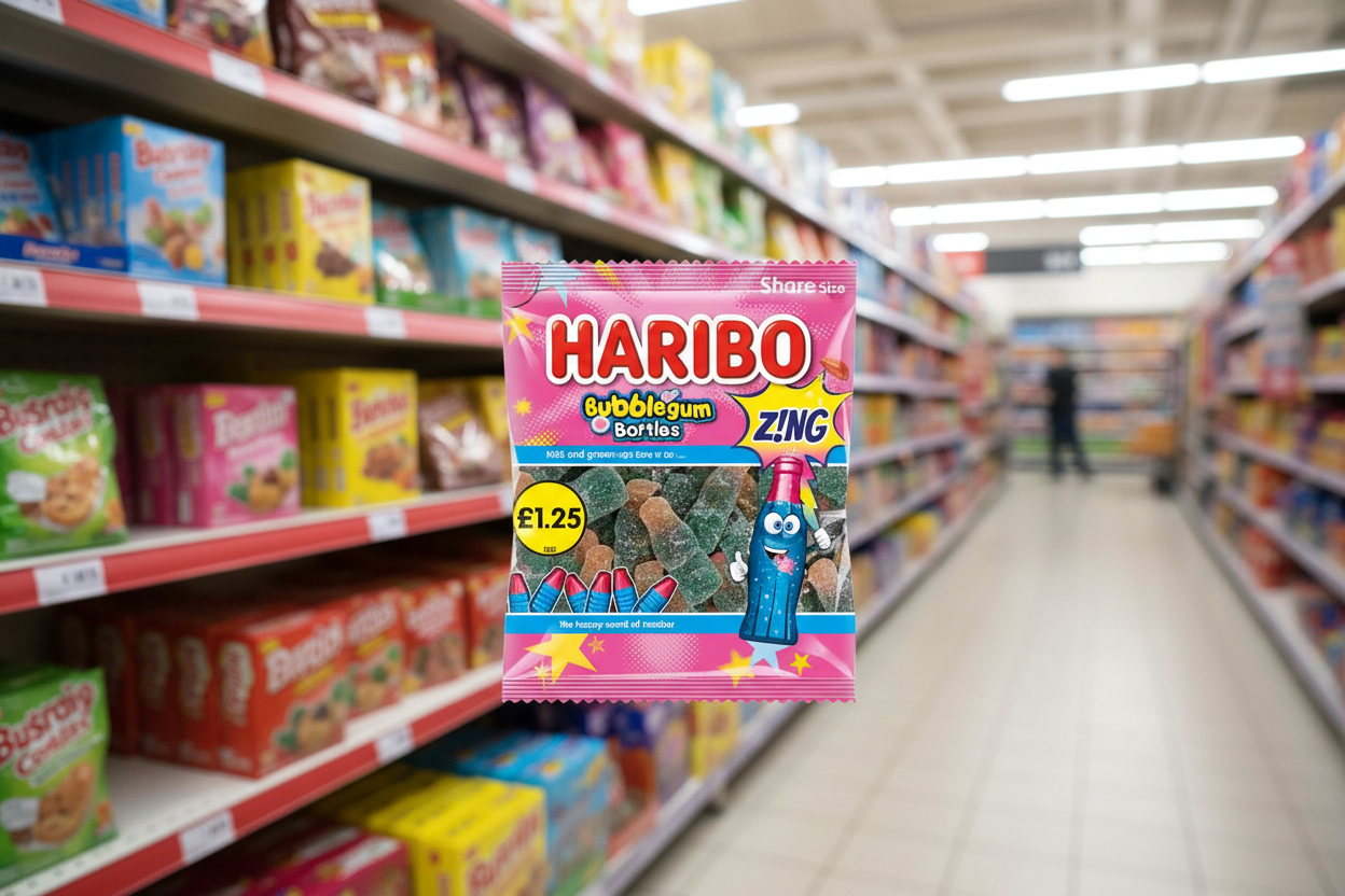 12 x Haribo Bubblegum Bottles Zing - 140GM