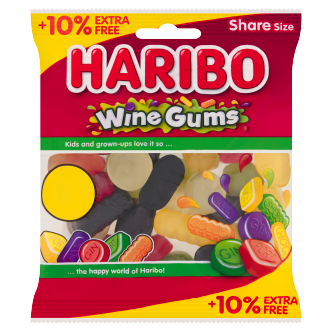 12 x Haribo Wine Gums (10% Extra Free) - 154GM