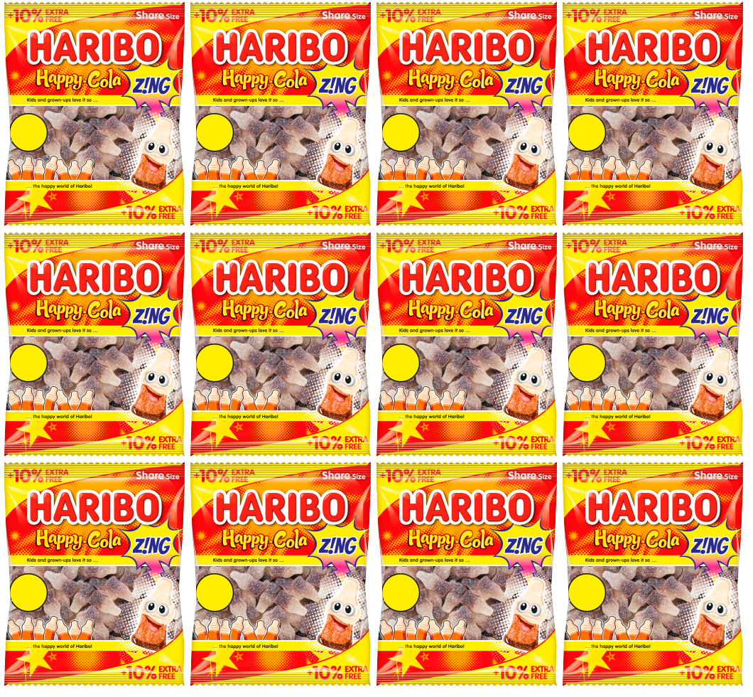 12 x Haribo Happy Cola Zing (10% Extra Free) - 154GM