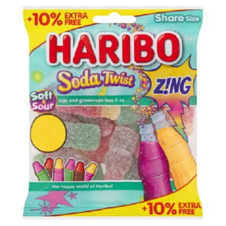 12 x Haribo Soda Twist Zing (10% Extra Free) - 176GM