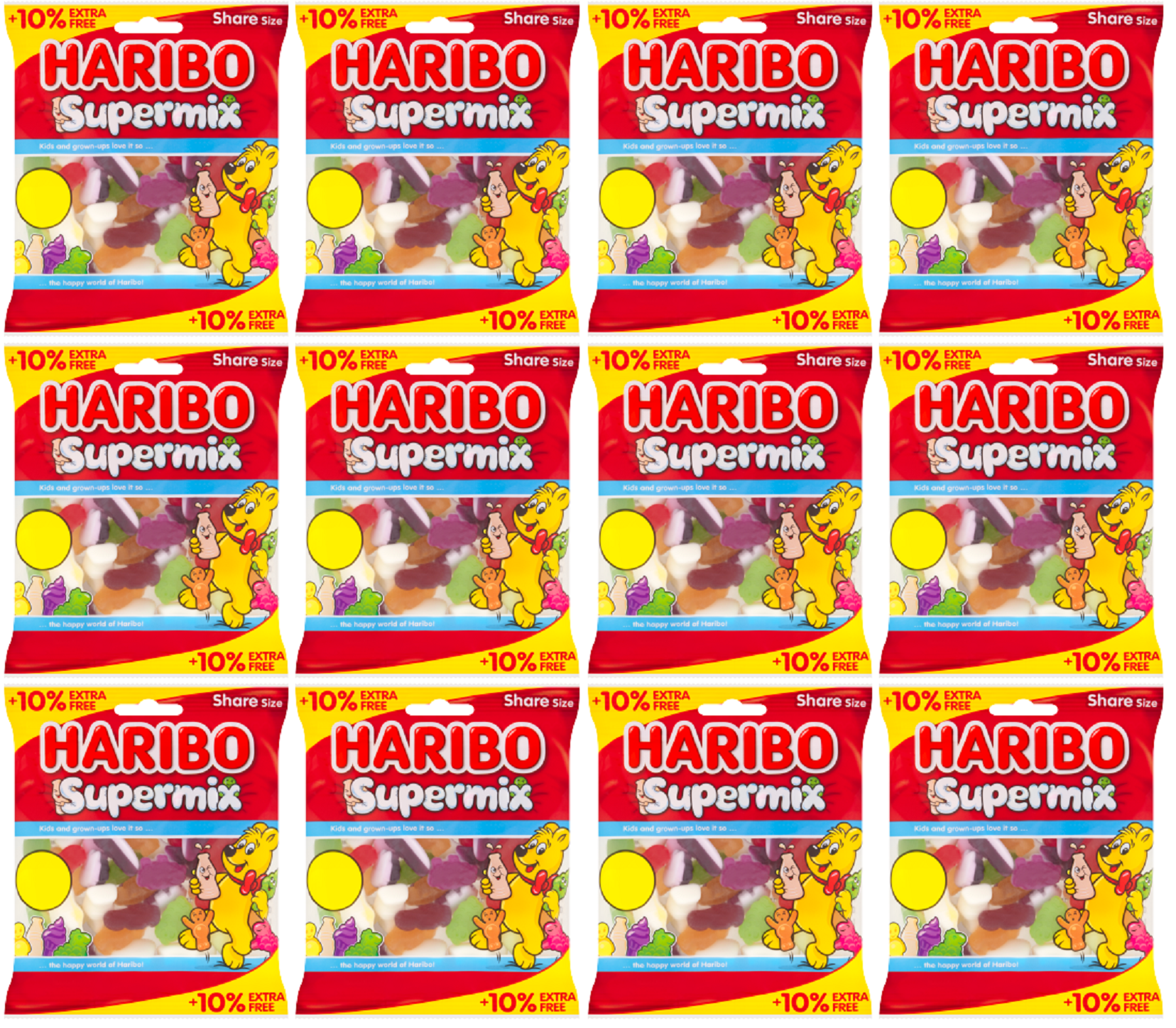 12 x Haribo Supermix (10% Extra Free) - 154GM