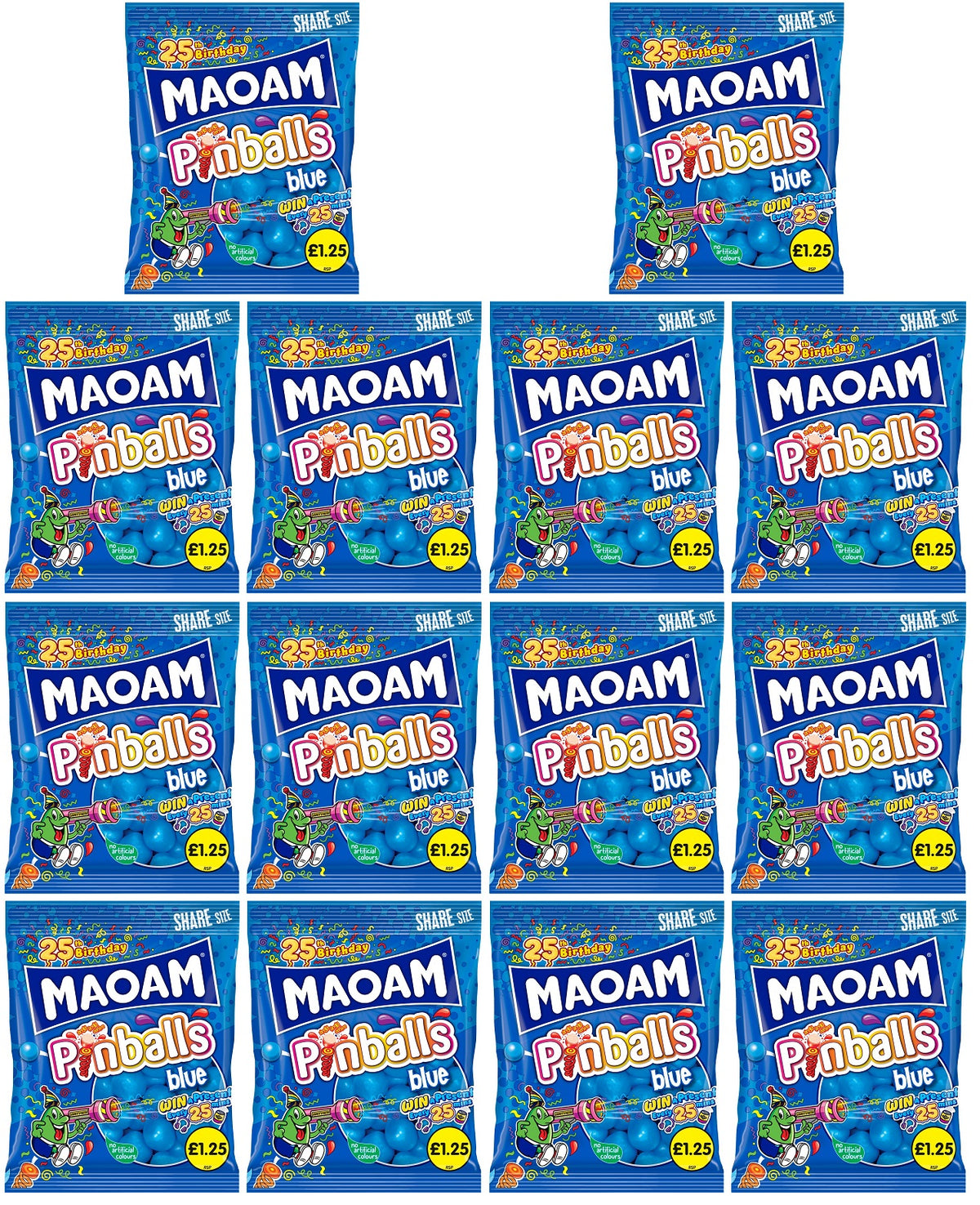 14 X Haribo Maoam Pinballs Blue - 140Gm