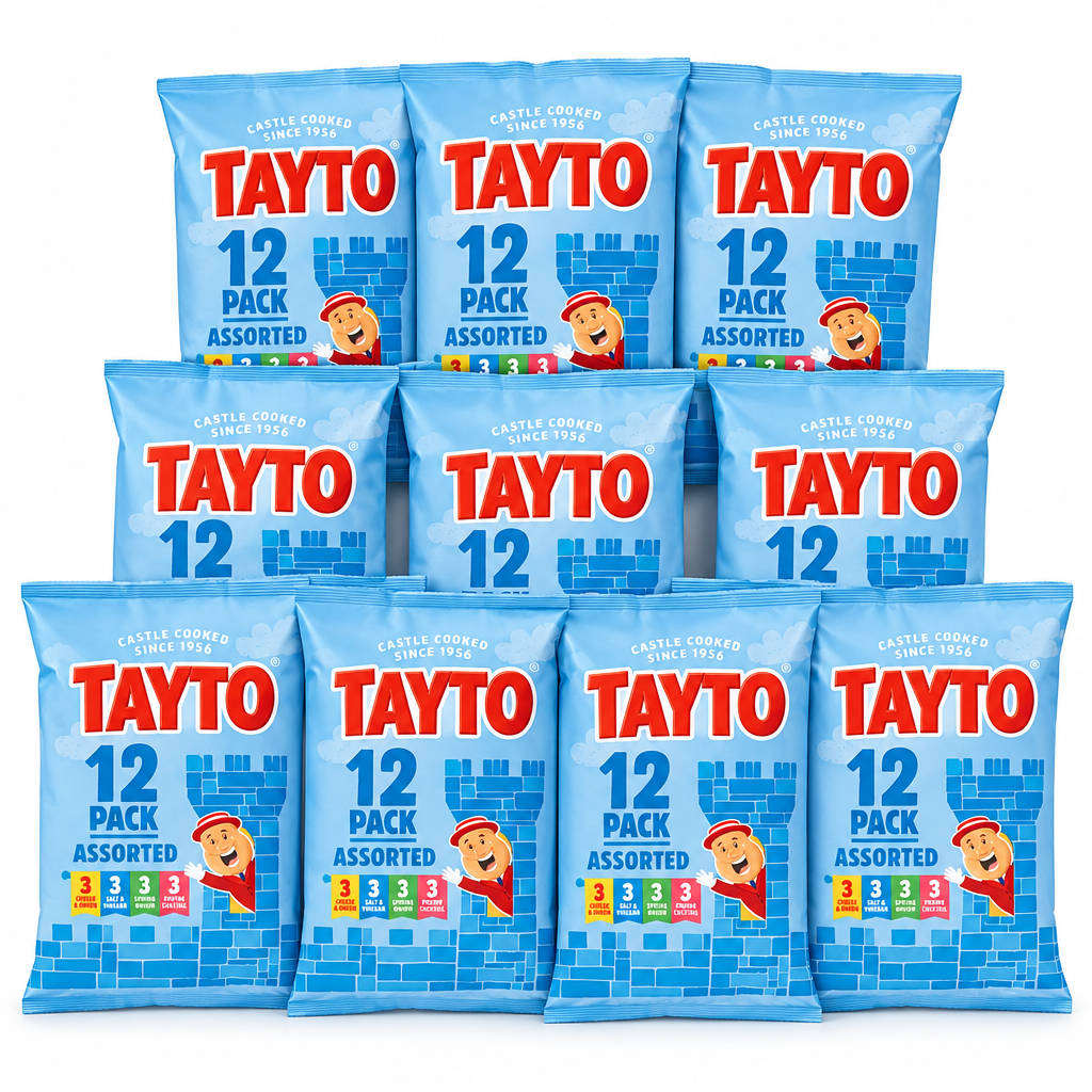 120 x Tayto Assorted Crisps (10x12 Packs) 25G