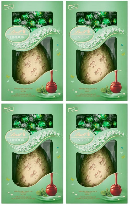 4 x Lindt Milk Chocolate Egg With Lindor Mint Truffles - 260GM