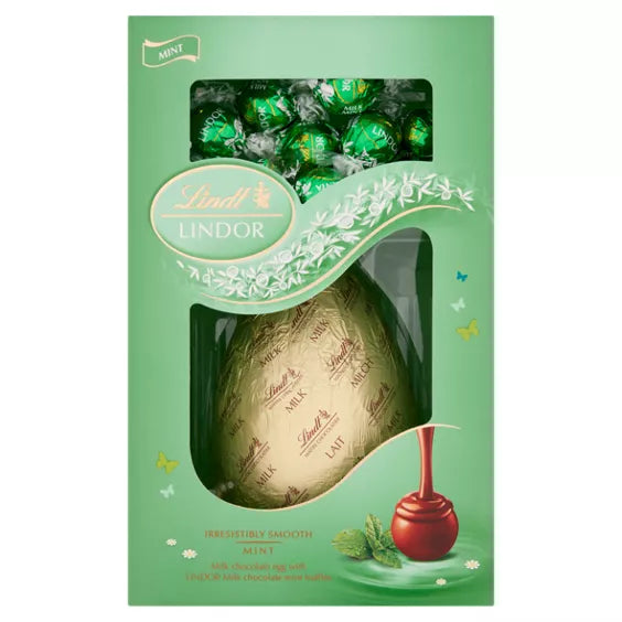 4 x Lindt Milk Chocolate Egg With Lindor Mint Truffles - 260GM