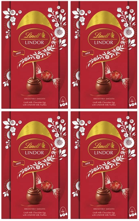 4 x Lindt Milk Choc Egg With Lindor Milk Truffles - 260GM