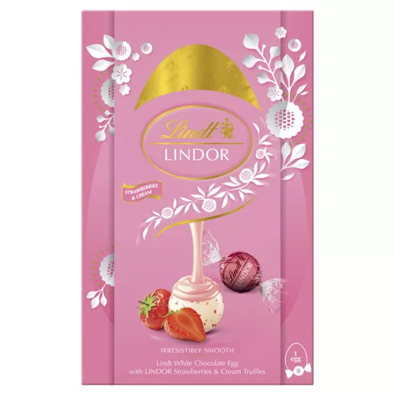 4 x Lindt White Choc Egg Strawberries & Cream Truffles - 260GM