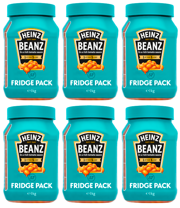 6 x Heinz Baked Beans Fridge Pack 1Kg