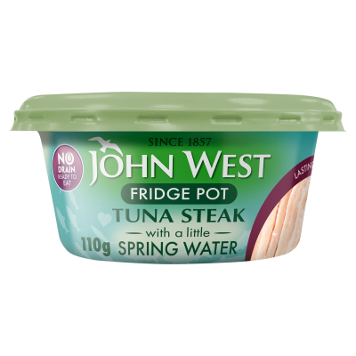 12 x John West Fridge Pot Tuna Steak With A Little Spring Water 110G