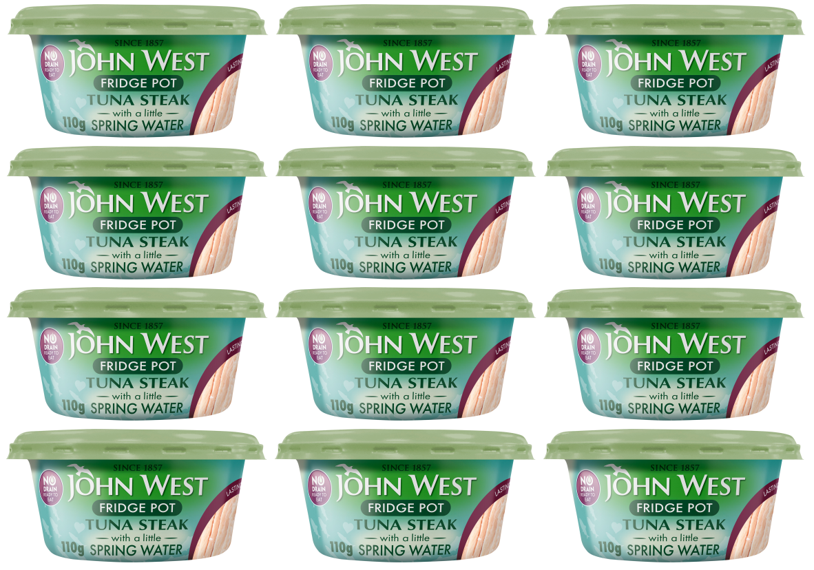 12 x John West Fridge Pot Tuna Steak With A Little Spring Water 110G