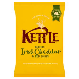 Kettle Crisps Irish Cheddar & Red Onion 130GM