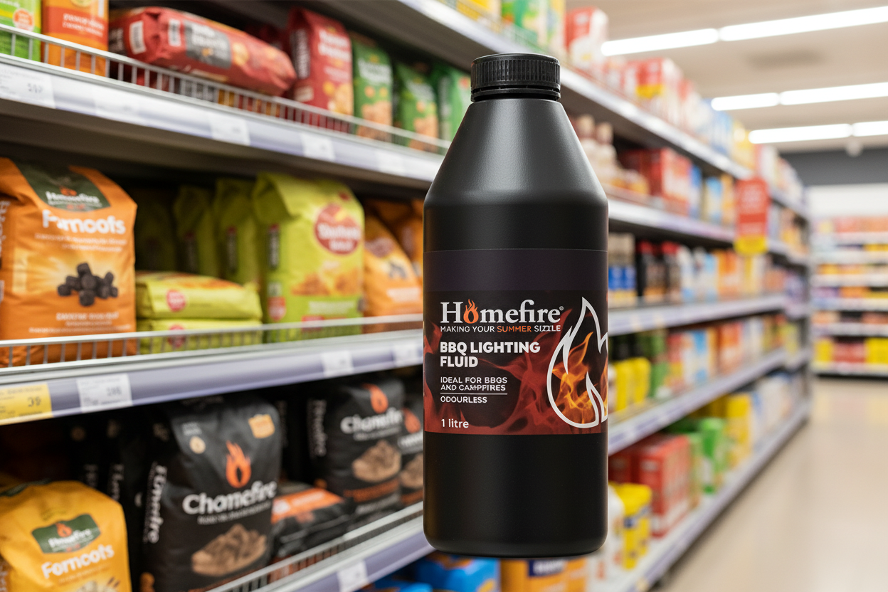 12 x Homefire Barbeque Lighter Fluid - 1 Litre