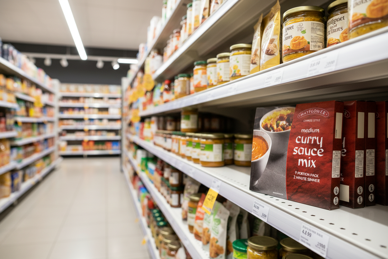 4 x Mayflower Chinese Style Medium Curry Sauce Mix 255G