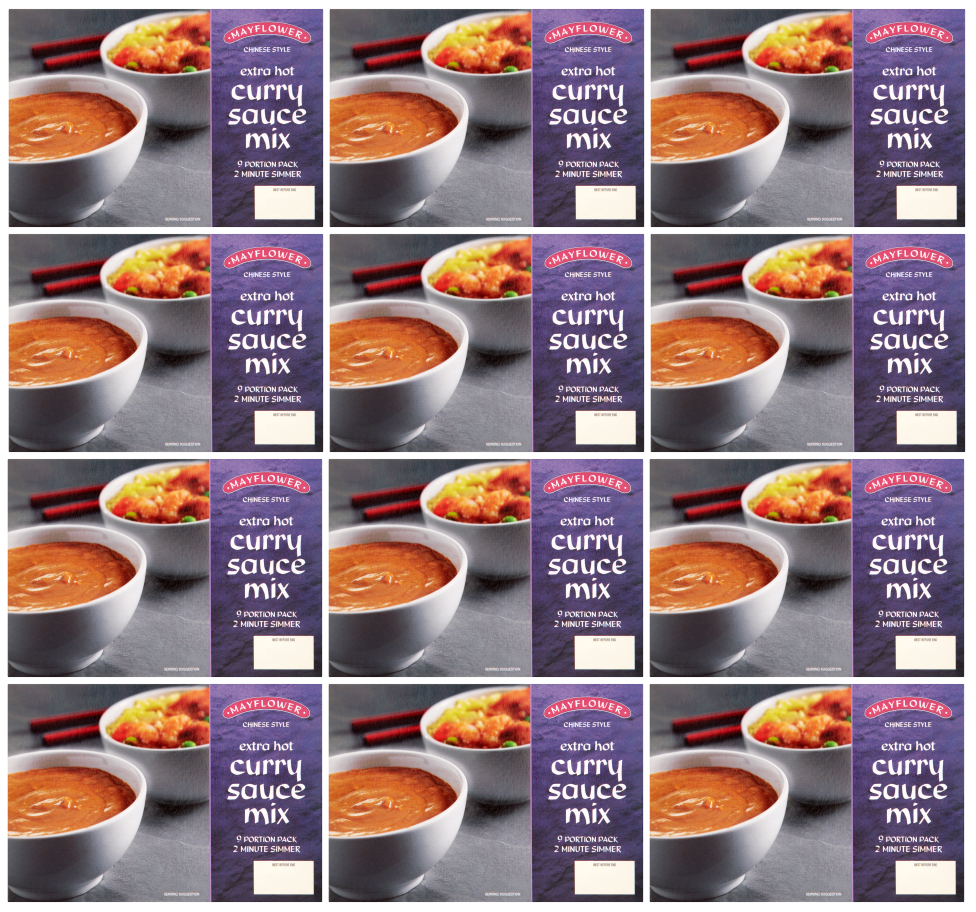 12 x Mayflower Chinese Style Extra Hot Curry Sauce Mix 255G