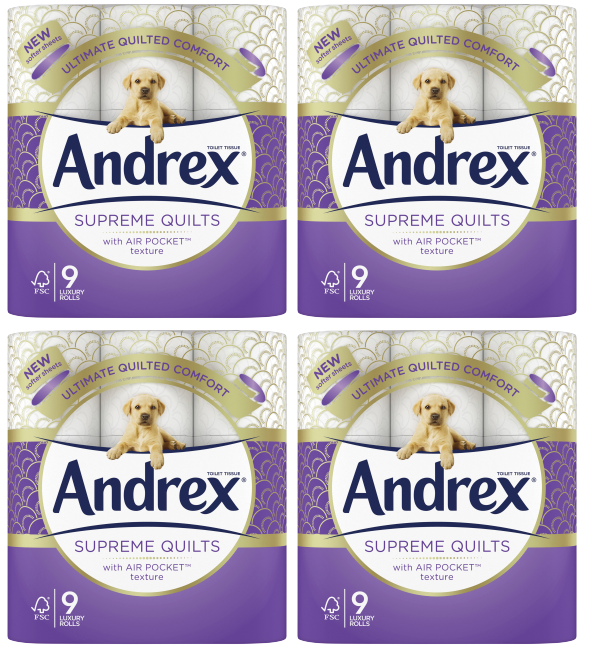 4 x Andrex Supreme Quilts  - 9 PACK