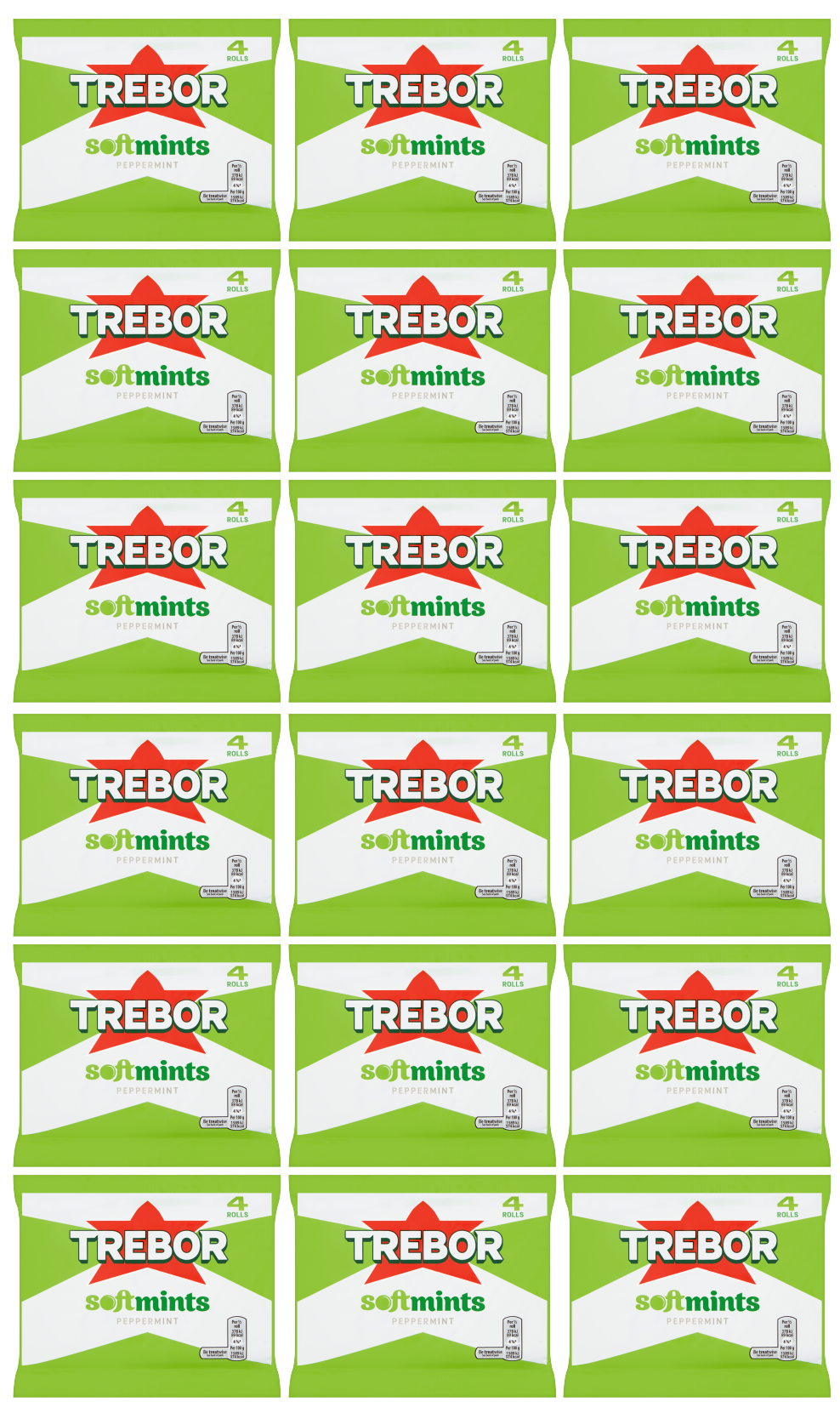 18 x Trebor Softmints Peppermint 4 Pk 179Gm